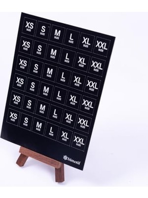 Ohbe Express Beden Ölçüleri Sticker Seti, Siyah, A5 2 Sayfa