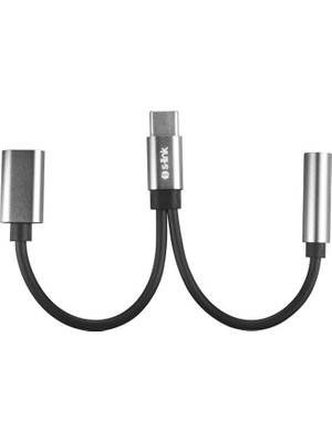 Ohbe Express SL-TA45M Gri Metal Typec To 3.5 Jack+Typec Çevirici