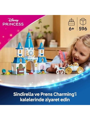 Ohbe Express ǀ Sindirella’nın Şatosu ve At Arabası 43275-6 Yaş ve Üzeri Prenses Seven Çocuklar Için Yaratıcı Oyuncak Yapım Seti, Doğum Günü Hediyesi (596 Parça)