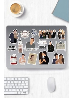 Ohbe Express The Vampire Diaries Temalı Etiket Seti 2 -Vampir Günlükleri - Laptop Notebook Telefon