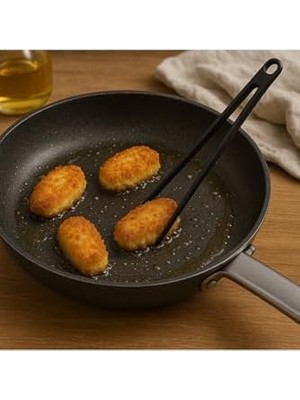 Ohbe Express Silikon Kızartma Maşası, 1 Adet, Silikon, 29 Cm, Siyah, Bpa