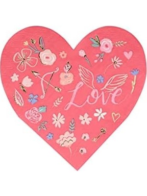 Ohbe Express Valentine’s Desenli Kalp Peçeteler, 16'lı