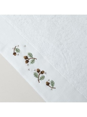 Ohbe Express Chestnut Pamuk 50X85 cm Yüz Havlusu Beyaz