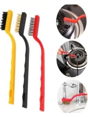 Ohbe Express 3'lü Temizlik Fırça Seti, Ocak Izgara Fırın Airfryer Için, Metal Tel ve Plastik Kıllı