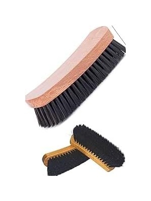 Ohbe Express Ahşap Saplı 16 cm Kaliteli Siyah Tüylü Sert Ayakkabı Elbise Araba Koltuk Kumaş Temizlik Fırçası
