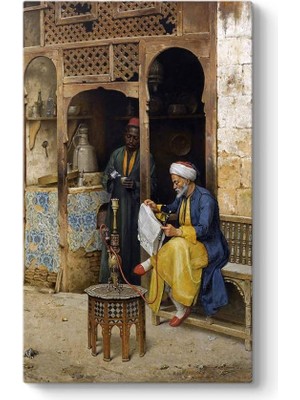 Ohbe Express Kahire Kahvesi ve Nargile Kanvas Tablo 40 x 70