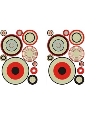 Ohbe Express Duvar Süsü (Sticker) 2 Adet Geometrik Halkalı Pvc 48X33X0,5CM