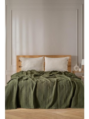 Ohbe Express 100% Pamuk Pike Tek Kişilik, Bordür Desenli Yatak Örtüsü, Hafif Yazlık Pike, Denizli Üretimi Kaliteli Yatak Örtüsü (Haki Yeşil, Tek Kişilik Pike 160X220 Cm)