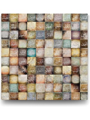 Ohbe Express Allah'ın 99 Ismi Esma-Ül Hüsna - 50X50CM