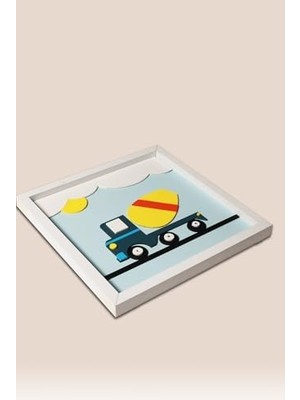 Ohbe Express Mixeri Temalı Katmanlı Mdf - Çocuk ve Bebek Odası Duvar Tablosu 33X33X2.5 cm