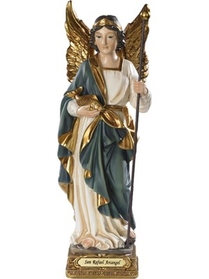 Ohbe Express Archangel Saint Rafael Raphael Heykeli 8" Doktorların Koruyucu Azizi. El Boyaması. Milagros - VG010