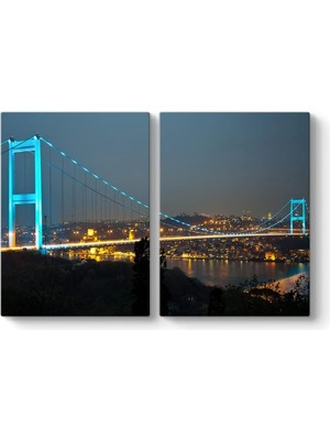 Ohbe Express Istanbul Night Tablosu 103 x 70-2 Parçalı
