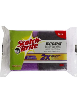 Ohbe Express -Brite 1789760 Extreme Bulaşık Süngeri 2'li Tırnak Koruyuculu
