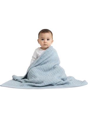 Ohbe Express %100 Organik Pamuk Bebek Örme Battaniye Hediye Kutulu - Yumuşak Yürümeye Başlayan Çocuk, Beşik, Bebek Arabası Battaniyesi - Yeni Doğanlar Için Nötr Kundak ve Alma Battaniyesi, 76 cm x 101