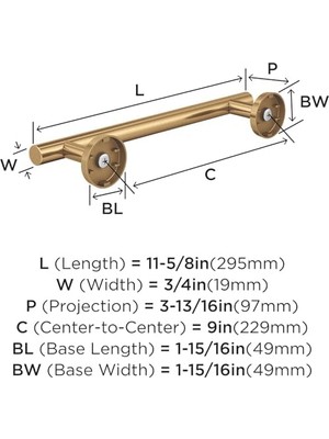Ohbe Express Arrondi Şampanya Bronz 9 Inç (229 Mm)-Havlu Askısı