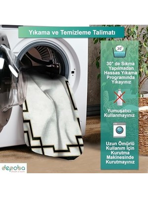 Ohbe Express Kadife Kaymaz Pamuk Tabanlı Yıkanabilir Antibakteriyel Salon Halısı 160X230