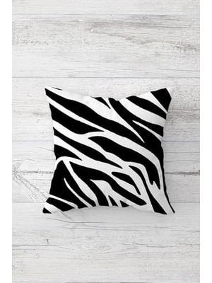 Ohbe Express Pelangi Zebra Desen Çift Tarafı Baskılı Gizli Fermuarlı Yastık Kılıfı Kırlent Koltuk Yastık Kılıfı, Siyha-Beyaz 45 x 45