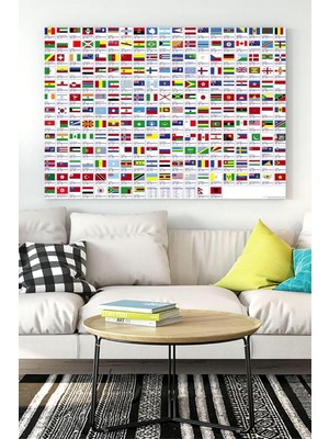 Ohbe Express (PSTER18315) Ülke Bayrakları Eğitim Kanvas Tablo 30 x 40