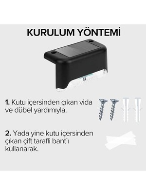 Ohbe Express Solar Güneş Enerjili Su Geçirmez 4'lü Bahçe, Merdiven, Için Köşebent LED Lamba 3200K Günışığı (Standart, Adet, 4)
