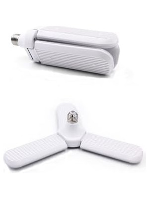 Ohbe Express Pervane LED Ampul 3 Kollu Katlanabilir 42W 6400K Beyaz Işık Yaprak LED Ampul