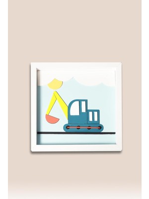 Ohbe Express Kepçe Makinası Temalı Katmanlı Mdf - Çocuk ve Bebek Odası Duvar Tablosu 33X33X2.5 cm