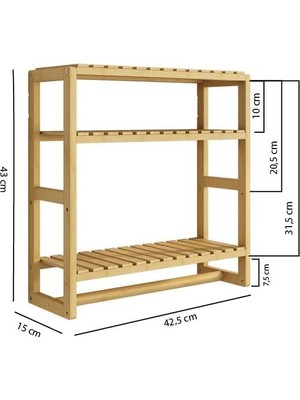 Ohbe Express Bambu Mini 8 Form Organizer Mutfak ve Banyo Düzenleyici Askılı Duvar Rafı Havluluk DB-0028