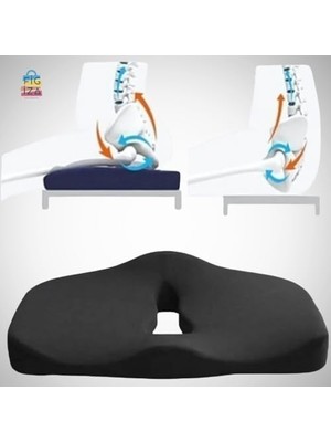 Ohbe Express Ortopedik Basur Minderi Visco Posture Lüks Ortopedik Oturma Minderi,, Siyah, Standart