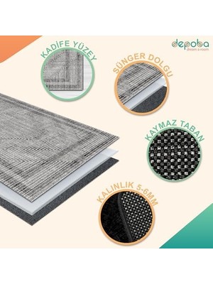Ohbe Express Sala Kadife Kaymaz Pamuk Tabanlı Yıkanabilir Antibakteriyel Salon Halısı 160X230