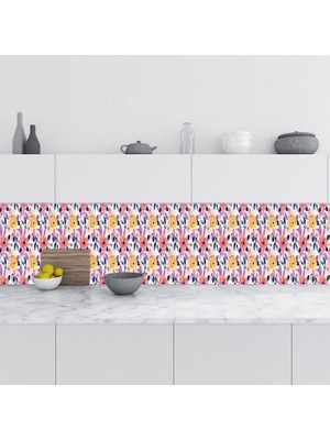Ohbe Express Mutfak Tezgah Arası Folyo Kaplama Folyosu Çiçekler Boyama 60X300 cm