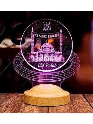 Ohbe Express Kişiye Özel Isim Soyisim ve Mahya Yazısı Yazılabilen Camii 3D LED Lamba
