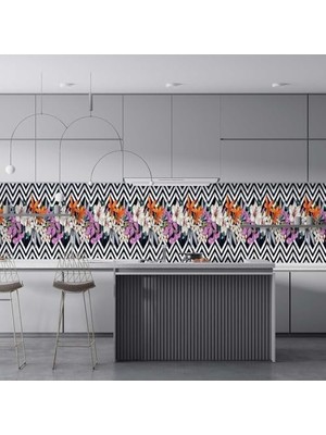 Ohbe Express Mutfak Tezgah Arası Folyo Kaplama Folyosu Çizim Çiçekler 60X100 cm