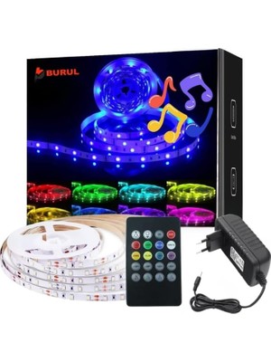 Ohbe Express 8 Renk Kumandalı Duyarlı Renk Değiştiren Rgb Şerit LED Işık Seti SB-6546 (2.5 Metre)