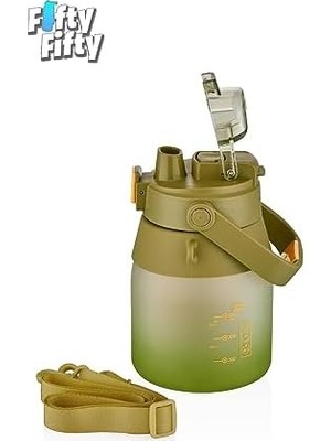 Ohbe Express 1000ML Askılı Tek Kapak Çift Kullanım Pipetli/pipetsiz Kullanım Su Matarası