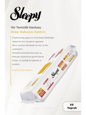 Ohbe Express 4'lü Arap Sabunu Katkılı Mopa Uyumlu 4 Xlarge Yer Temizlik Havlusu 50 Yaprak ve Rosıe Pamuk