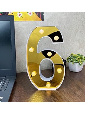 Ohbe Express 3D Işıklı LED Sayı Dekoratif Aydınlatma Büyük Boy 6