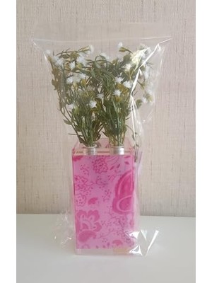Ohbe Express Dahil, Dahil,vazoda Çiçek,beyaz Yapay Çiçek, Dekoratif Pembe 7X7X17CM