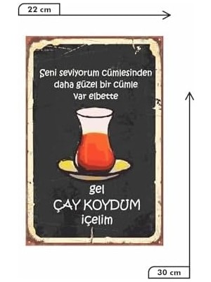 Ohbe Express Gel Çay Koydum Içelim Retro DRTR0002 Ahşap Mdf Tablo
