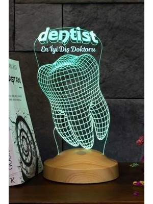 Ohbe Express Diş Hekimi Için 3D Dentist LED Lamba - Diş Doktoruna Özel Hediyesi Kişiye Özel Tasarım