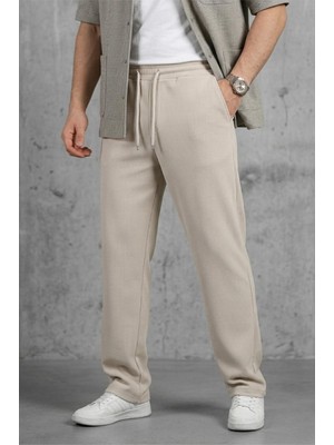 Oksit Hel 9030 Beli Lastikli ve Bağcıklı Likralı Esnek Örme Jogger Pantolon