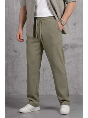 Oksit Hel 9030 Beli Lastikli ve Bağcıklı Likralı Esnek Örme Jogger Pantolon