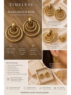 Kase Jewelry , Altın Rengi , Paslanmaz Çelik, İç içe Zarif Halka Küpe