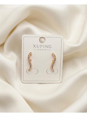 Happy Aksesuar Xuping Rose Gold Zirkon Taşlı Çelik Kadın Küpe