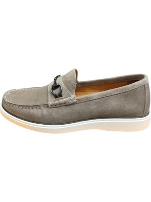 King Shoes Bej Süet Tokalı Erkek Ayakkabı