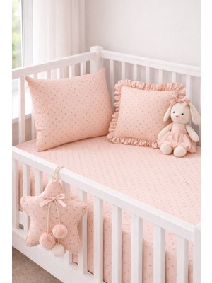 Ozz Baby  Park Beşik %100 Pamuk Cotton Çocuk & Bebek Çarşafı lastikli (70X120X16CM)1 Adet Fermuarlı Yastık Kılıfı (35X45)
