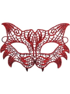 Genel Tedarik Kırmızı Dantel Masquerade Maskesi 8 No