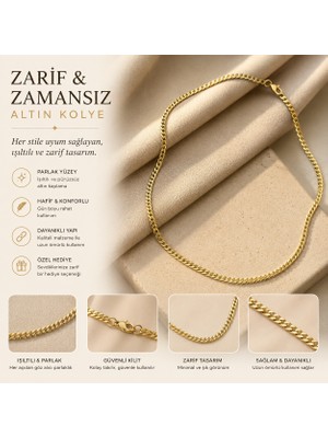 Kase Jewelry 14K Altın Kaplama, Paslanmaz Çelik, Dayanıklı Zincir Kolye