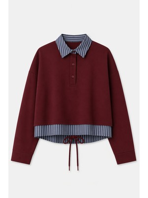HANIQA Gömlek Manşet Detaylı Sweatshirt