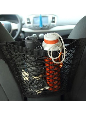 Renas Store Oto Koltuk Arası File Ahtapot Ağ Düzenleyici Araç Içi Organizer Tek Cepli 30X28CM Siyah