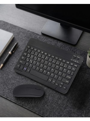 Genel Tedarik Bluetooth Klavye Mouse Seti Taşınabilir Wireless Bilgisayar Aksesuarı