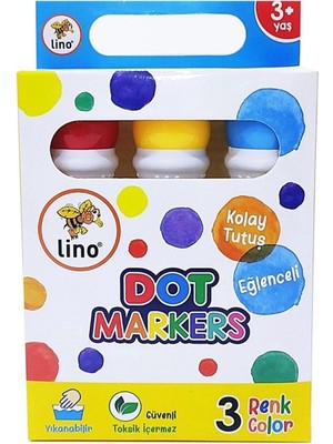 Genel Tedarik Lino Dot Markers 3'lü Yıkanabilir